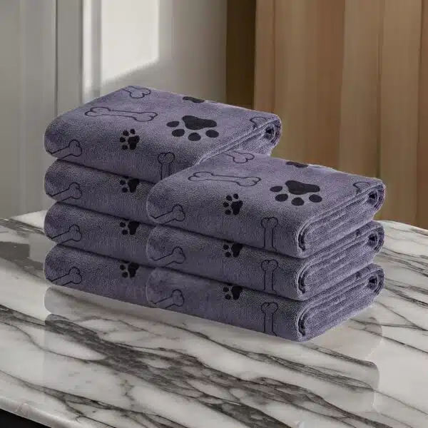 Serviette chien gris