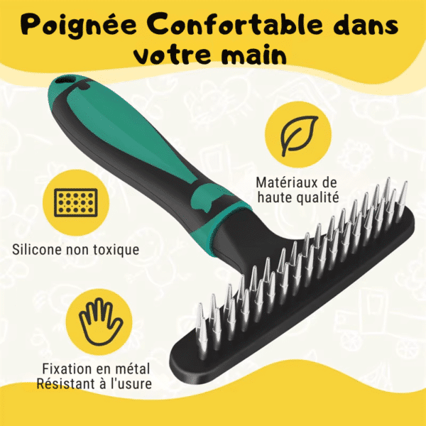 Brosse sous poils chien détails