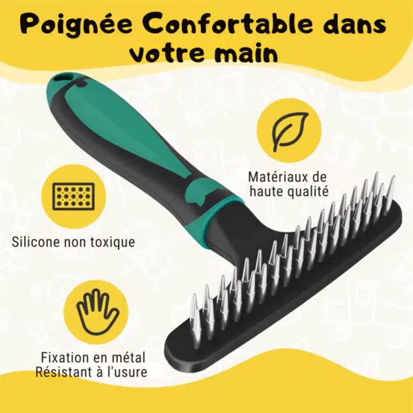 Brosse sous poils chien détails