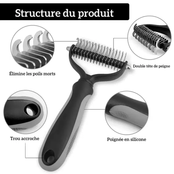 Brosse toilettage pour chien détails