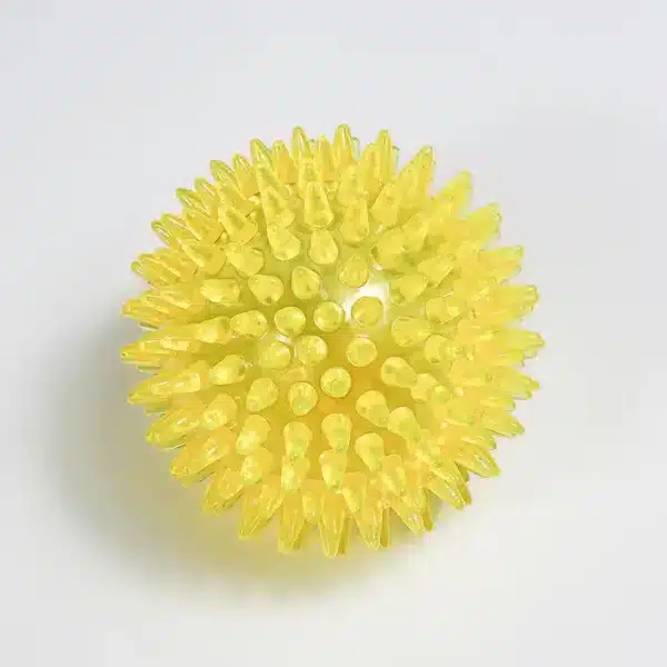 balle chien caoutchouc jaune
