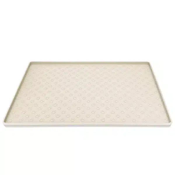 Tapis gamelle pour chien beige