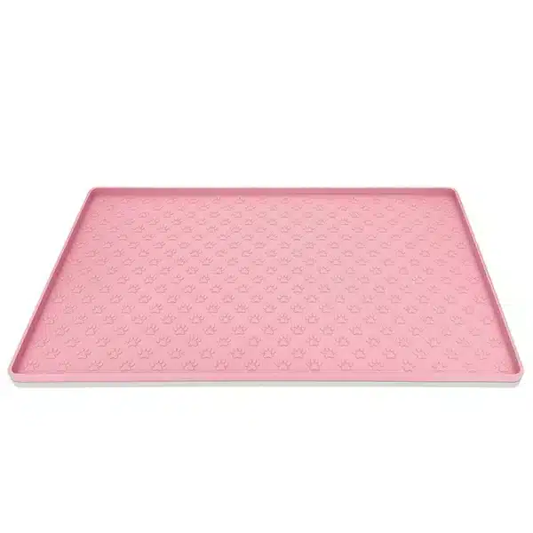 Tapis gamelle pour chien rose