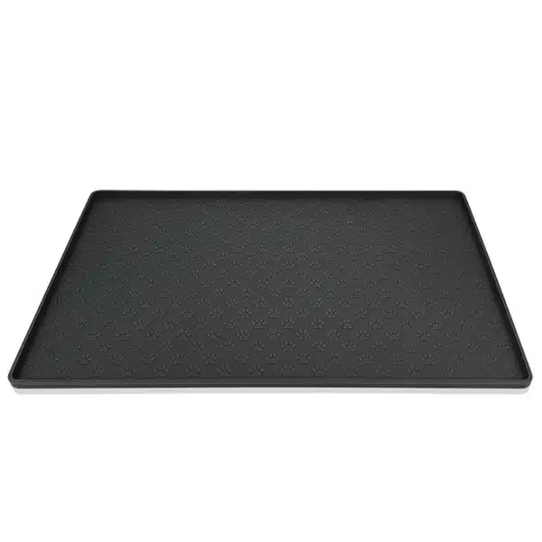 Tapis gamelle pour chien noir