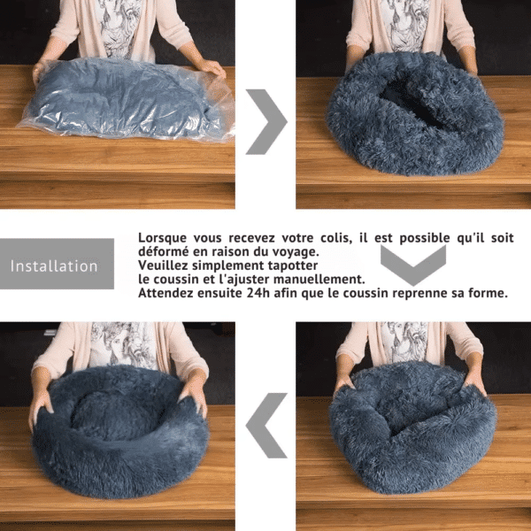 Coussin chien - installation