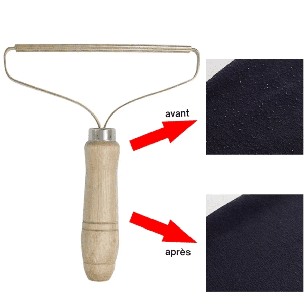 Brosse pour tissu avant après